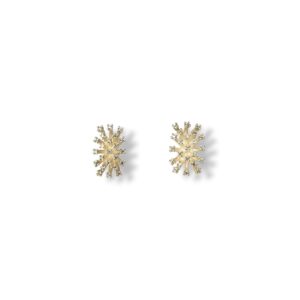 Brinco coral cravejado com zirconias em Prata 925