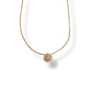 Choker Sol Cravejado No Banho De Ouro