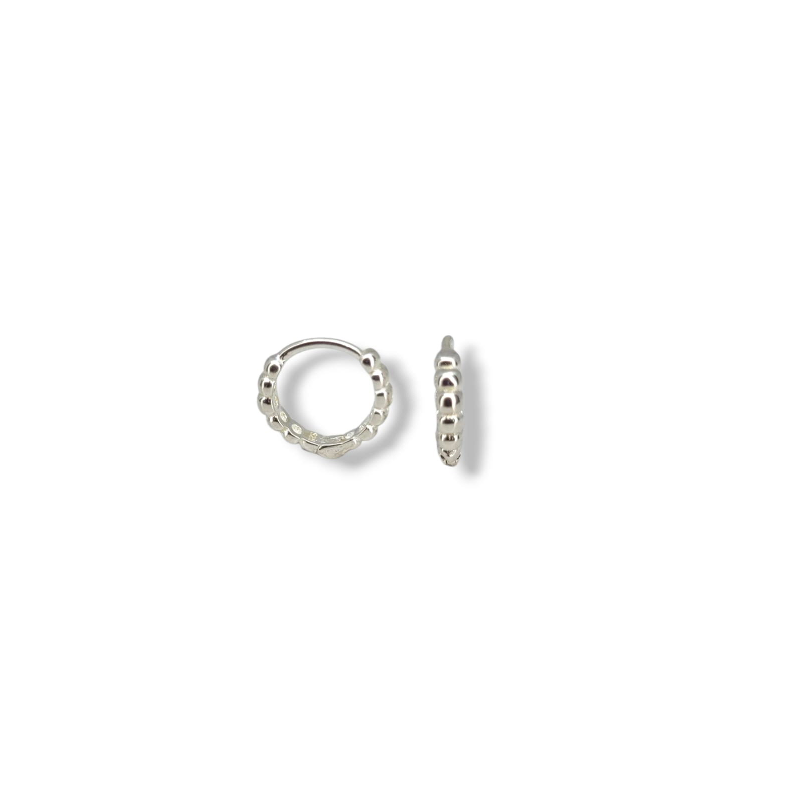 Brinco Argola Bolinhas M Prata 925
