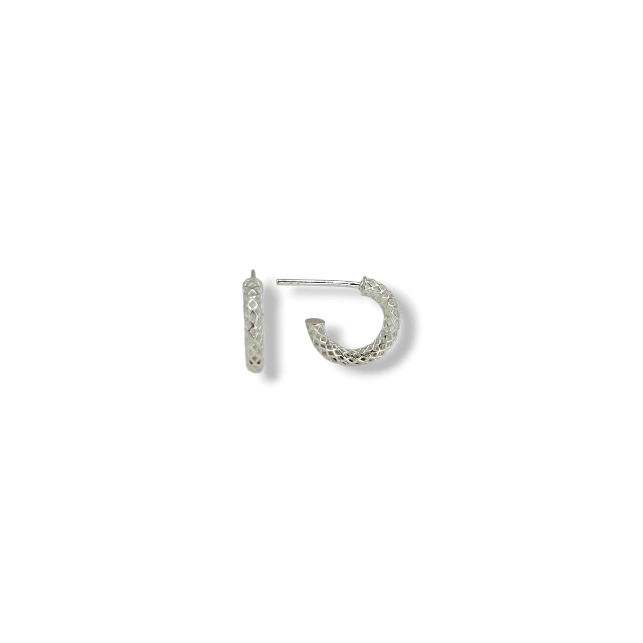 Mini Argola Oca Quadriculada P Em Prata 925