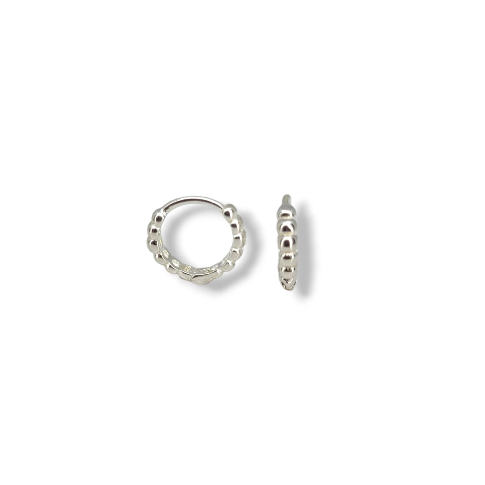 Brinco Argola Bolinhas G Prata 925