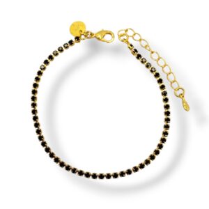 Pulseira Riviera fina zirconia Preta