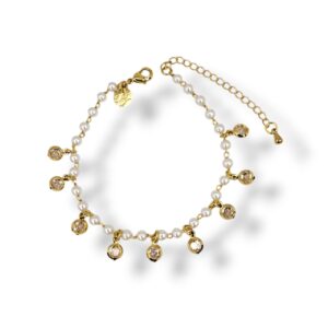 Pulseira Perolas com Pontos de Luz