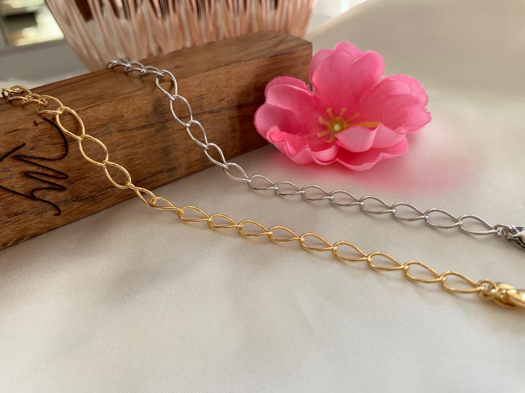 Pulseira elo corrente losango