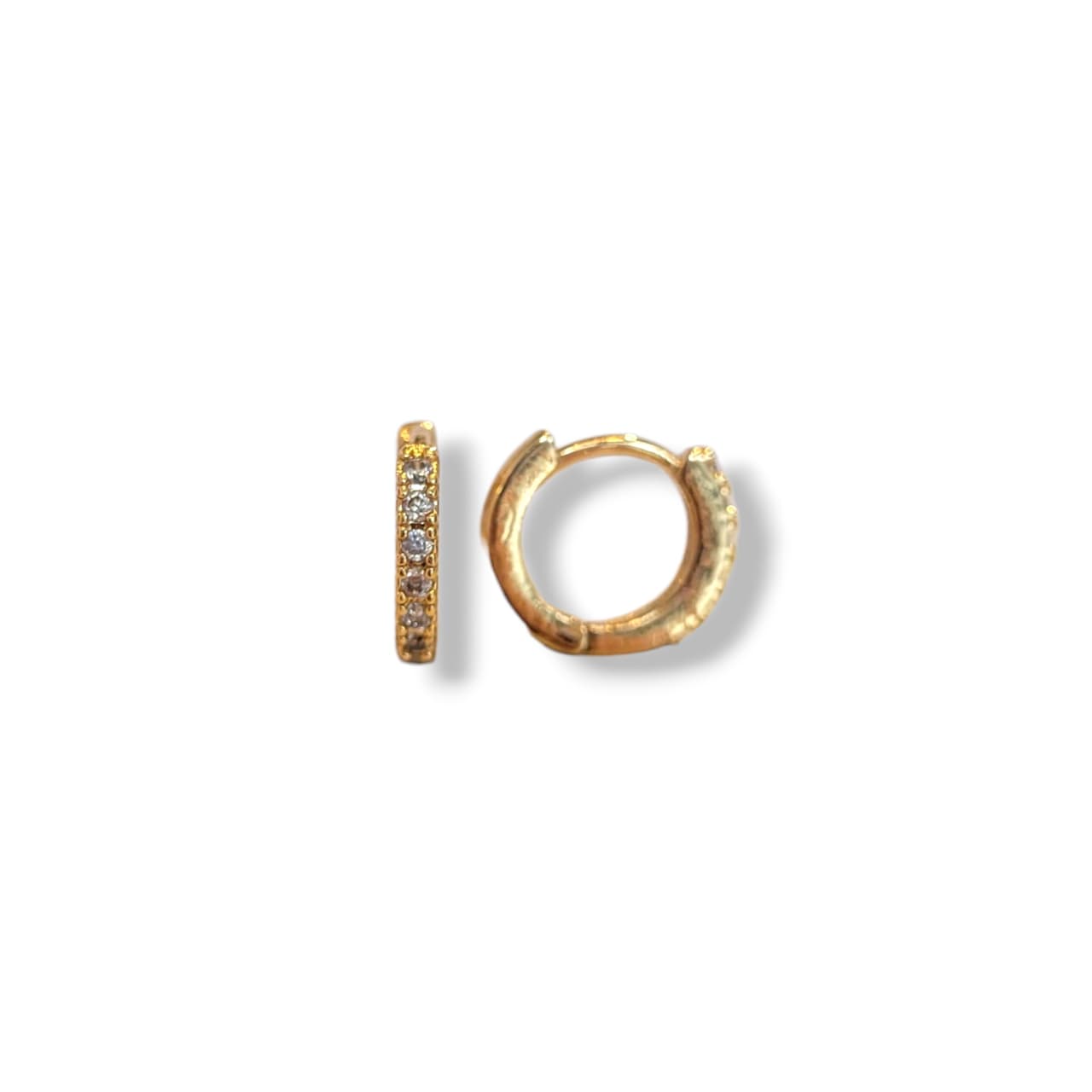 Brinco Argola P Cravejada No Banho de Ouro