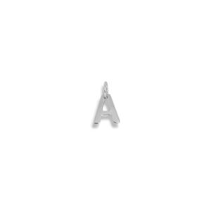 Pingente de letras liso no Rodio Branco
