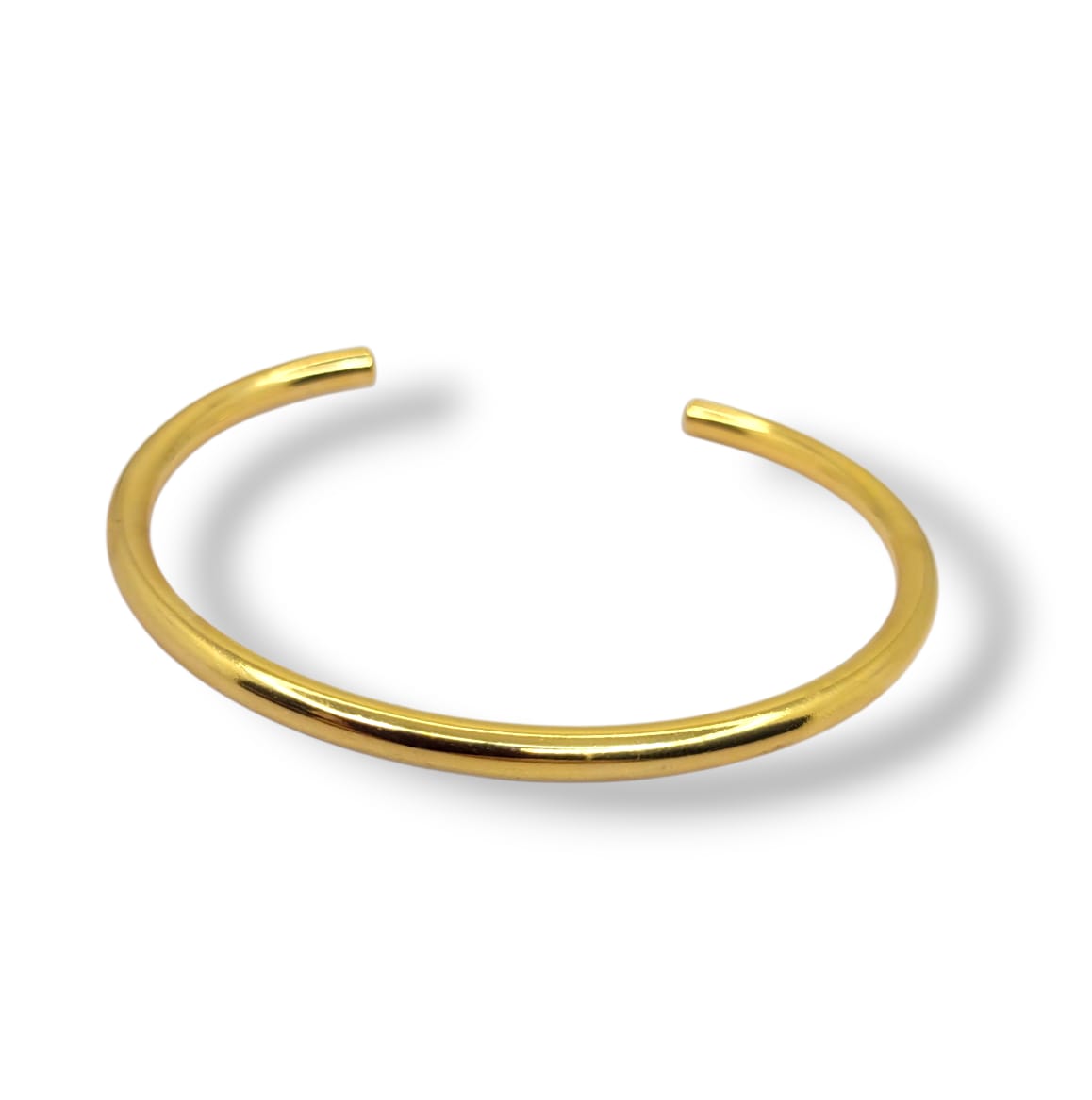 Bracelete Tubo Liso No Banho de Ouro