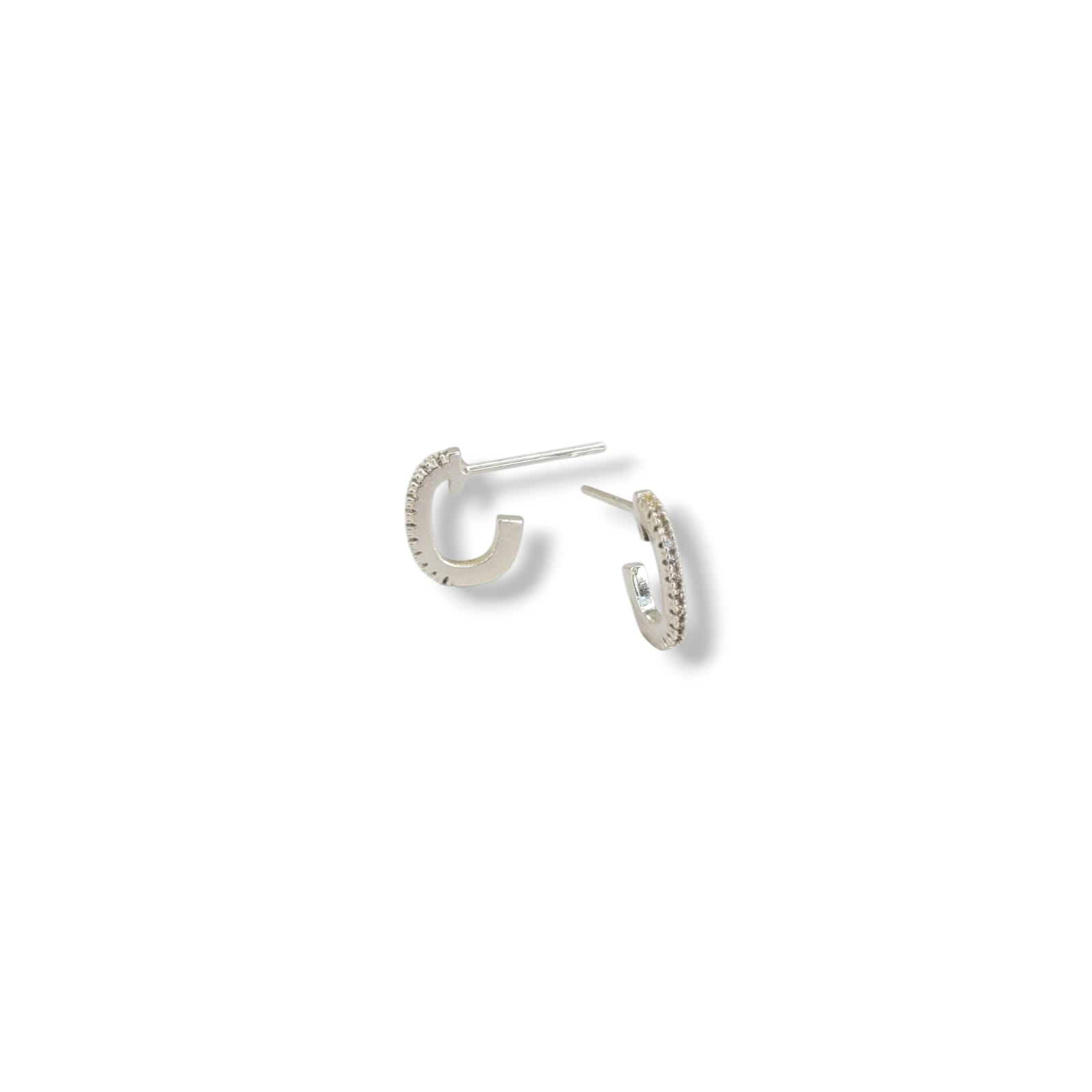 Brinco Argola Cravejada Em Prata 925