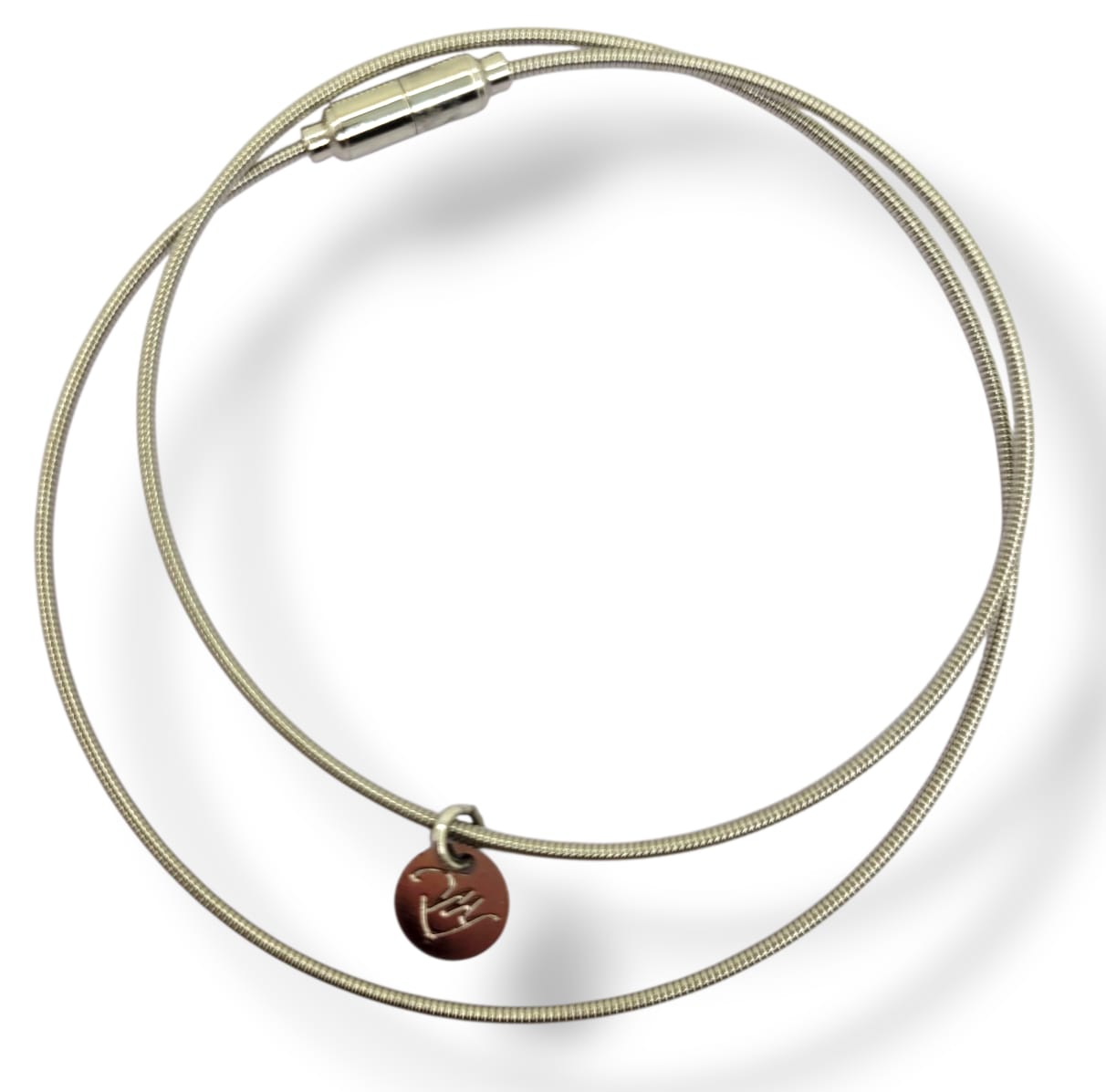 Pulseira Corda de Violão 2 voltas Fecho Imã - 36 cm