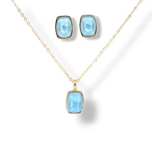 Conjunto Organico Retangulo Resinado Azul