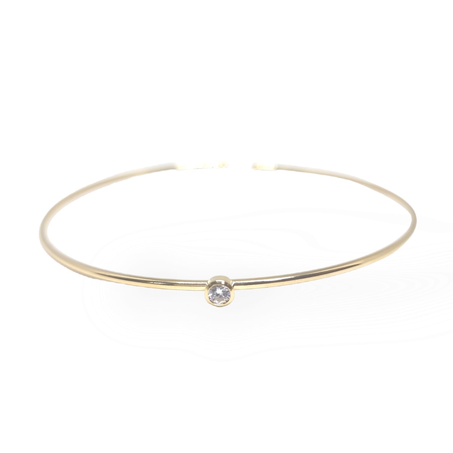 Choker Aro Com Ponto De Luz No Banho de Ouro