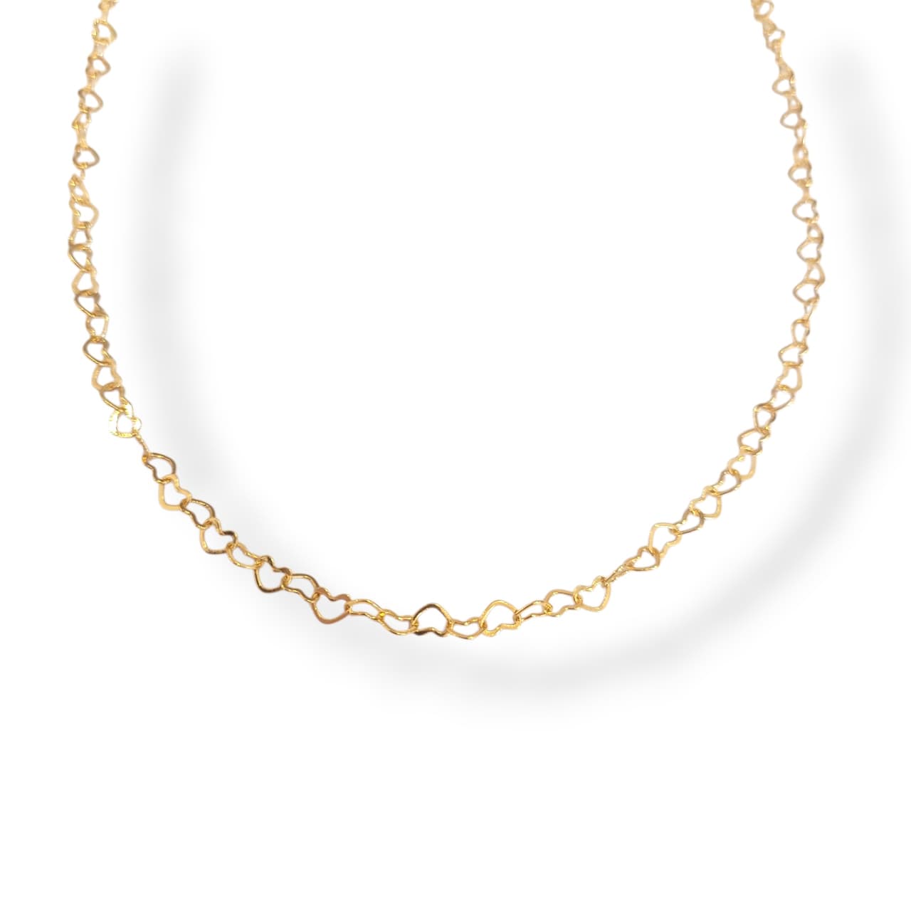 Choker Corações Vazados No Banho de Ouro