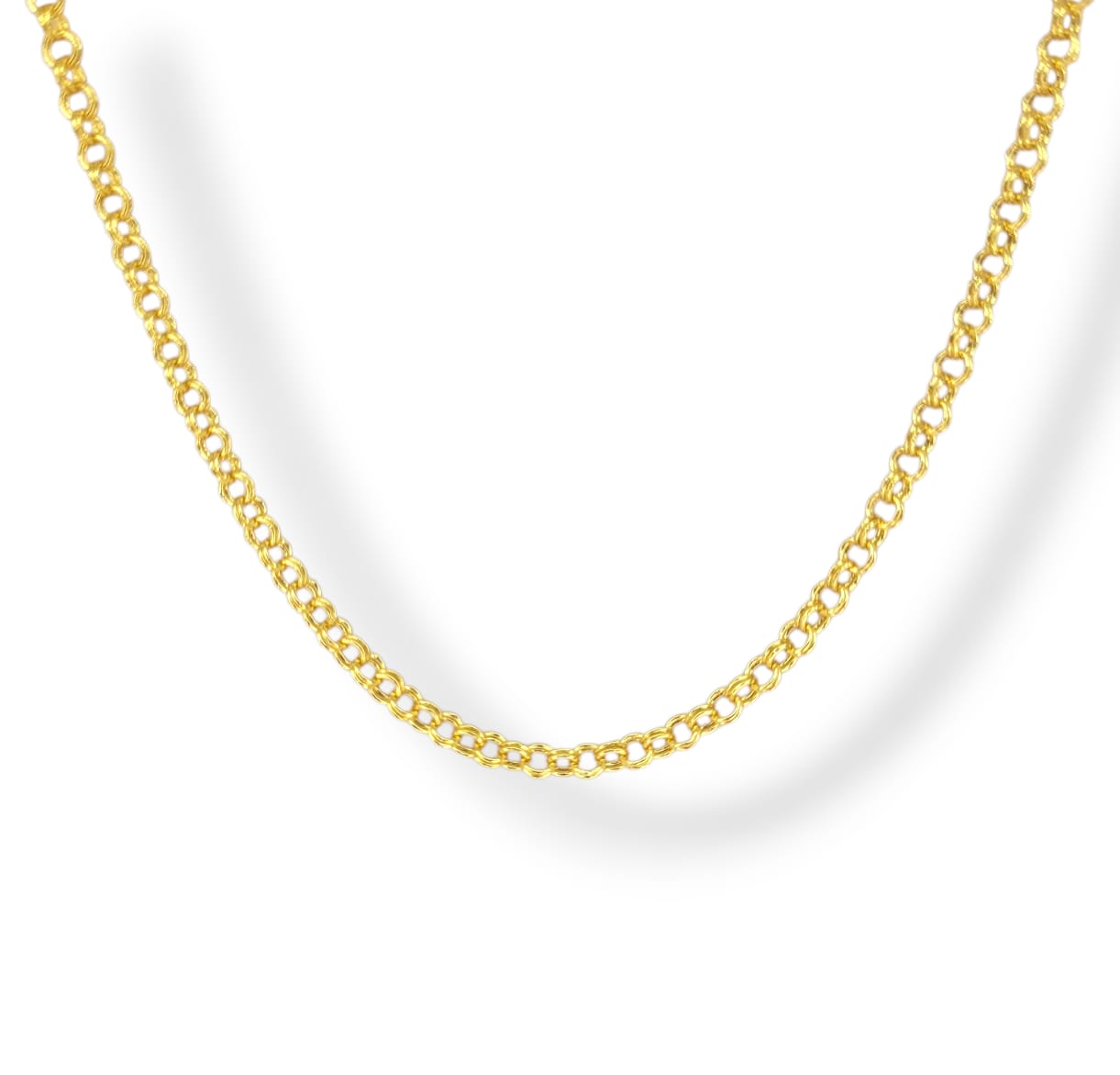 Choker Mini Elos Português No Banho de Ouro