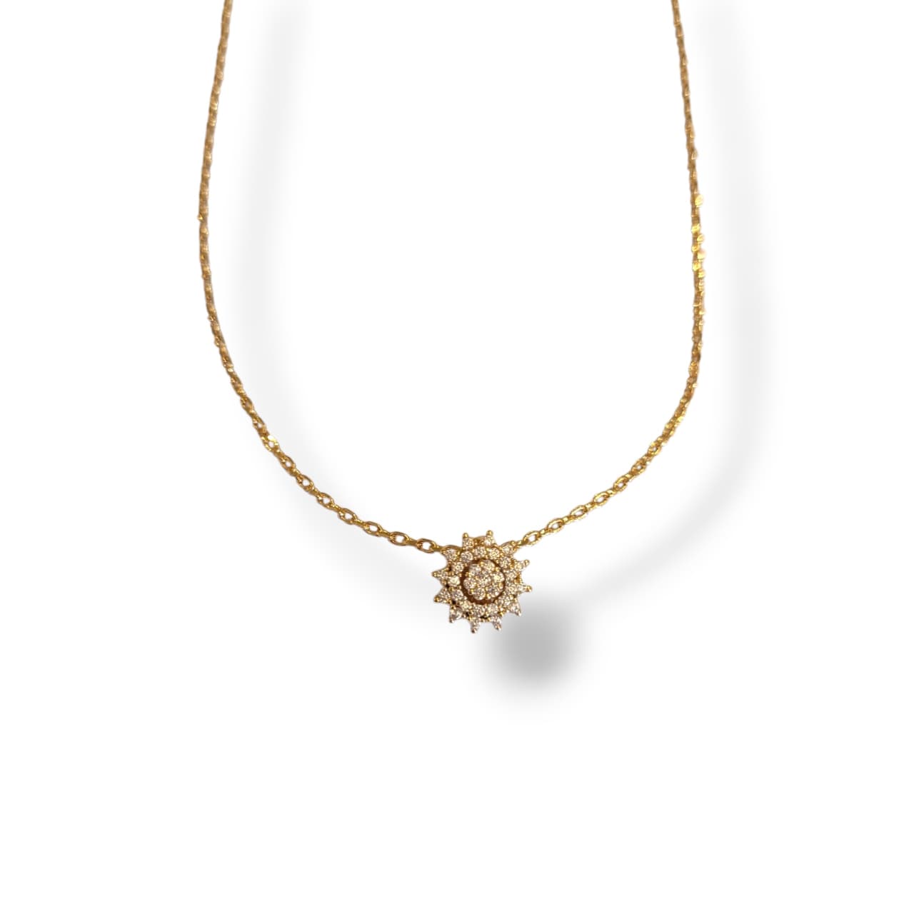 Choker Sol Cravejado No Banho De Ouro