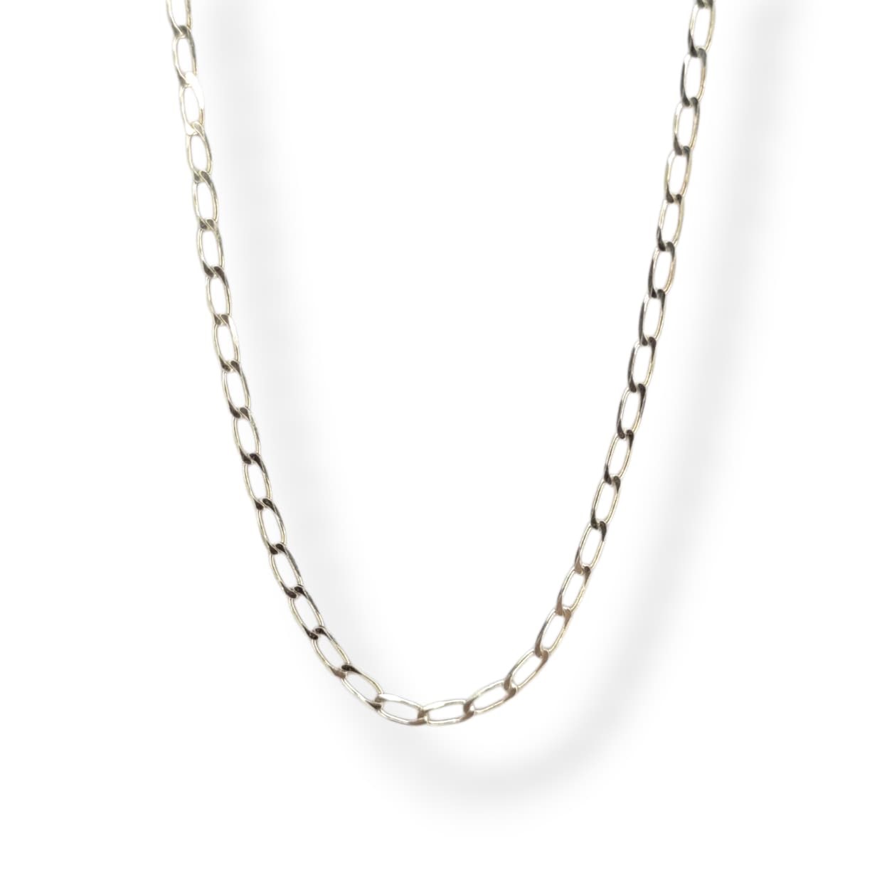 Corrente Masculina Elo Oval Em Prata 925