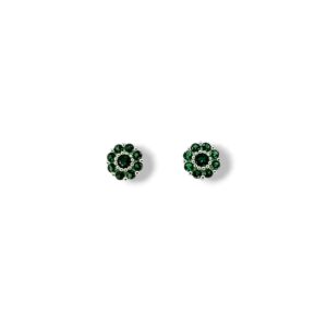 Brinco Florzinha verde em Prata 925