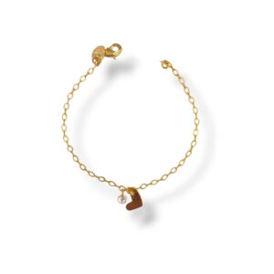 Pulseira Infantil Pingente Coração Esticado