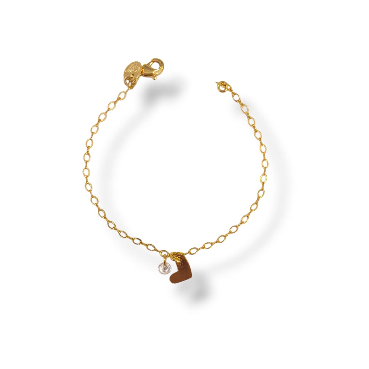 Pulseira Infantil Pingente Coração Esticado
