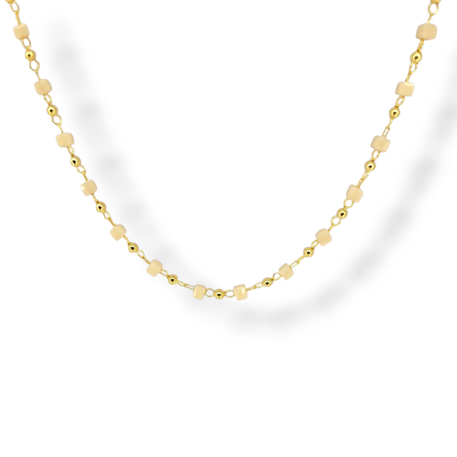 Choker quadradinhos rosa com bolinhas