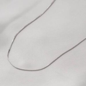 Corrente Veneziana Rodio Branco (45 cm)