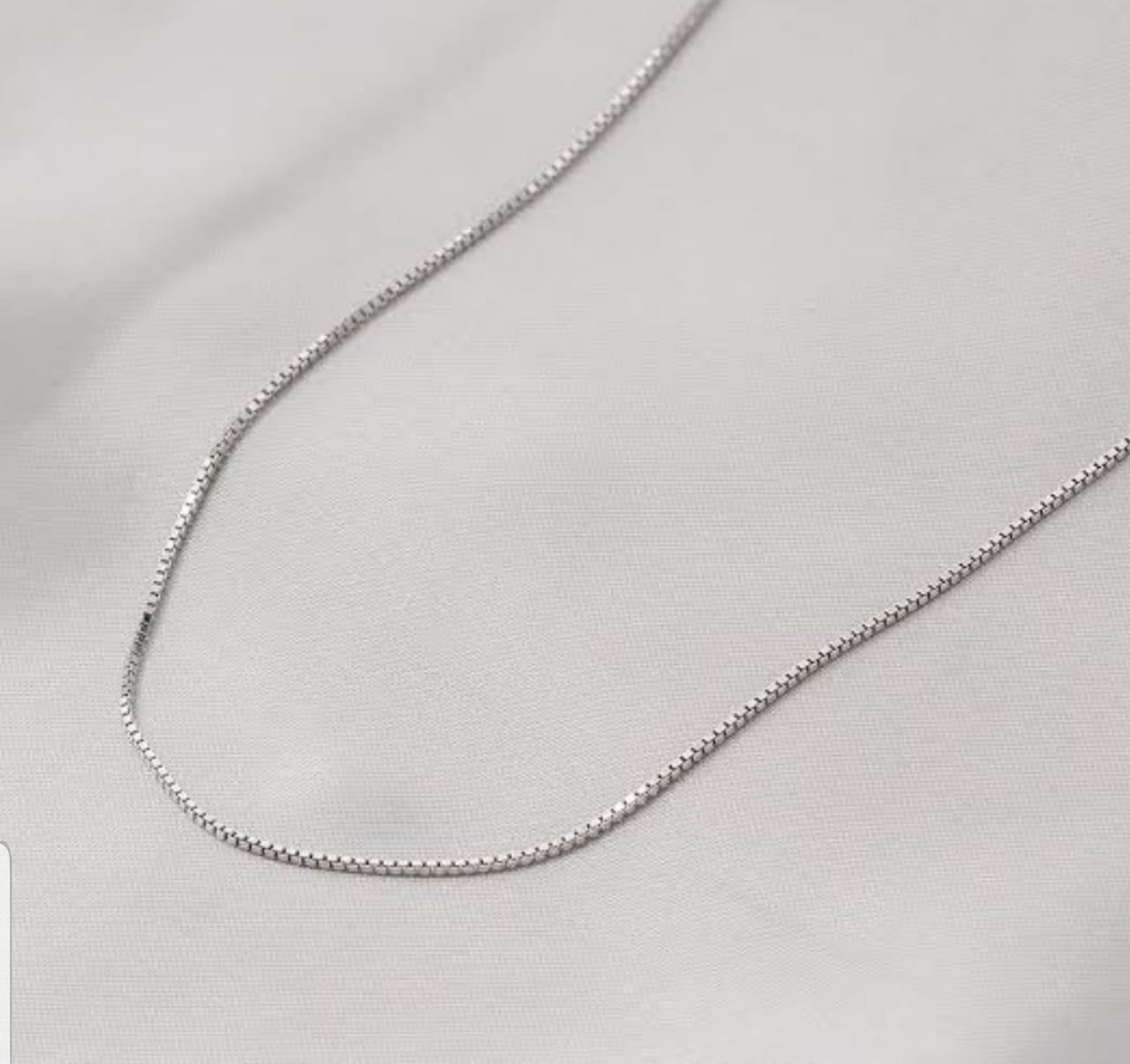 Corrente Veneziana Rodio Branco (45 cm)