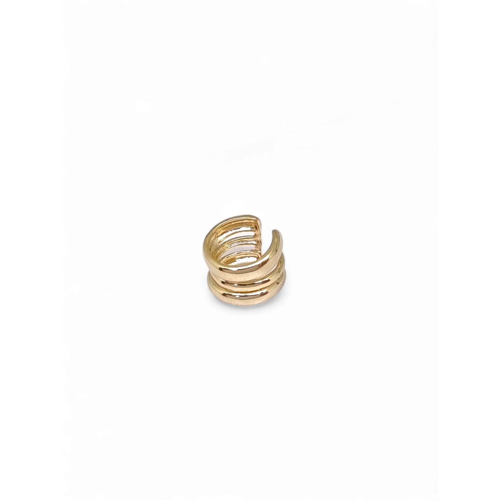 Piercing Fake 3 Aros Liso No Banho de Ouro