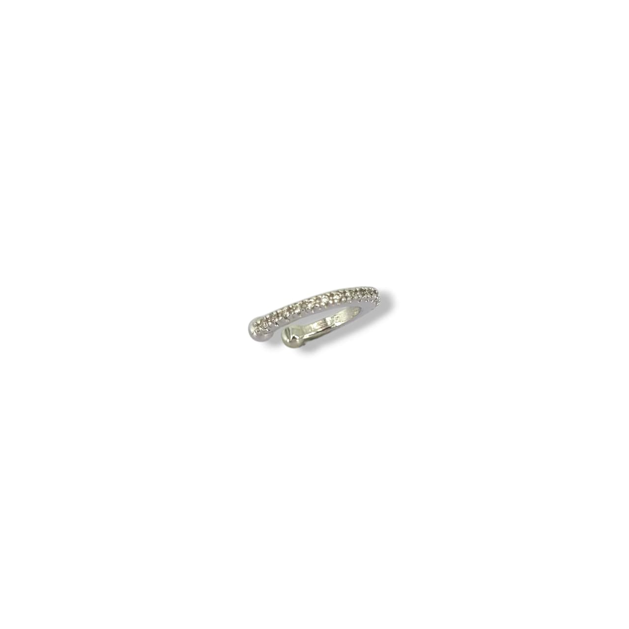 Piercing Fake Cravejado Fino No Ródio Branco