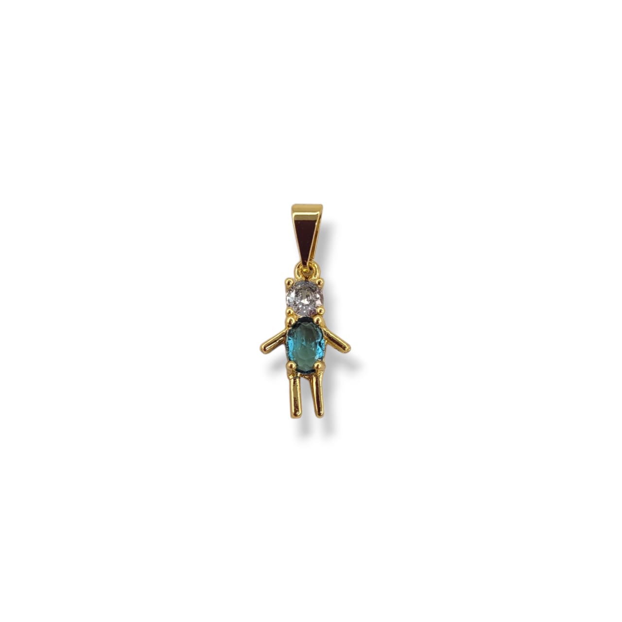 Pingente Menino Oval No Banho de Ouro