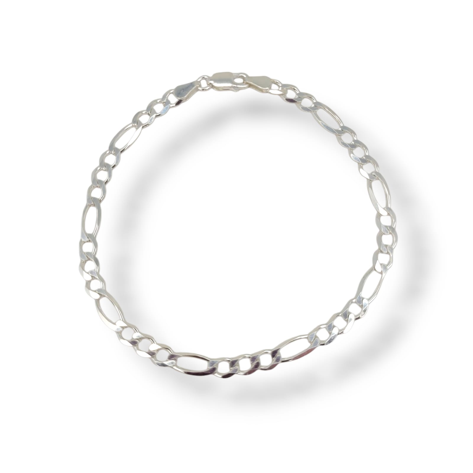 Pulseira Masculina Elo Fígaro Em Prata 925