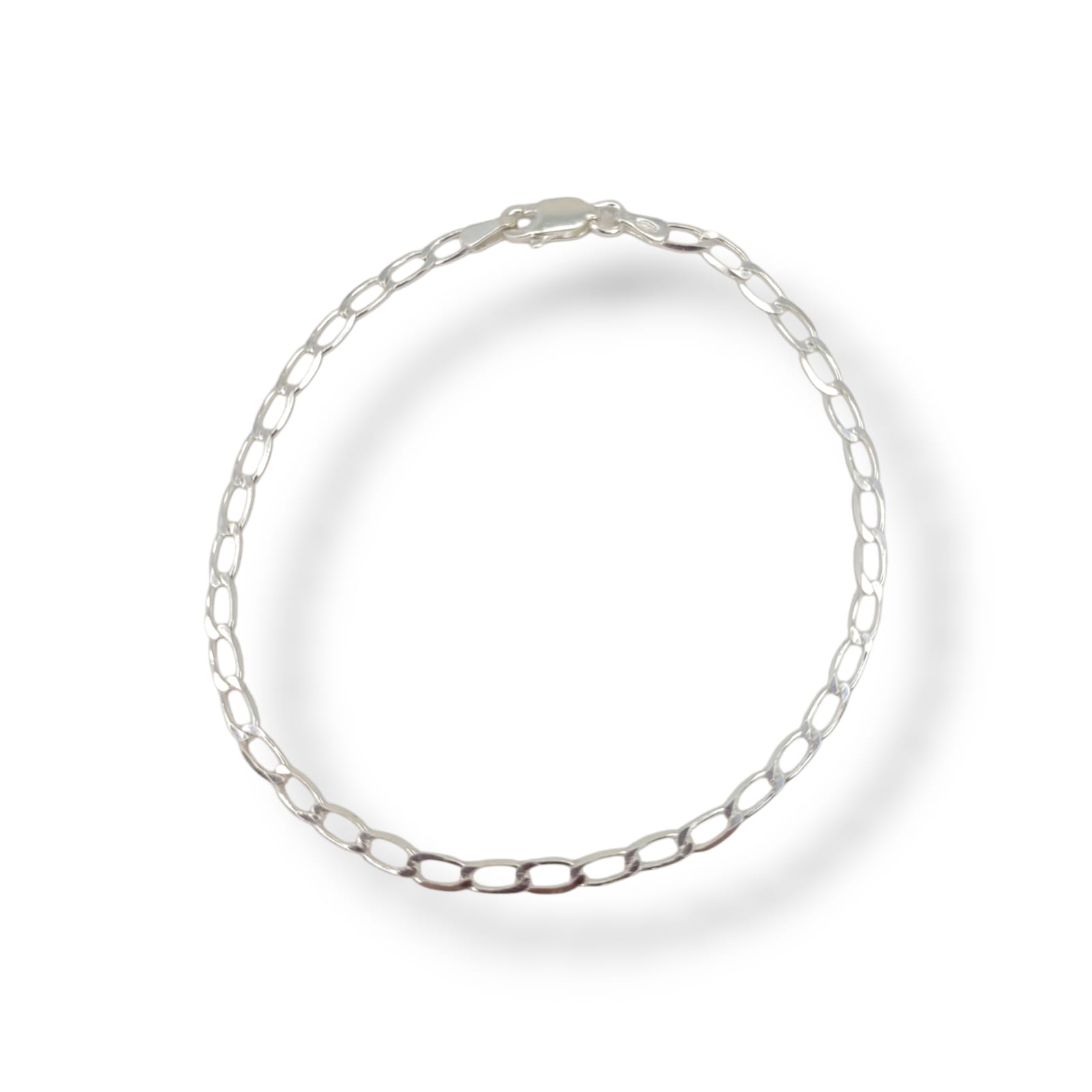 Pulseira Masculina Elo Oval Em Prata 925