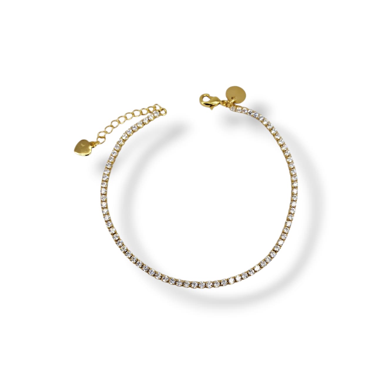 Pulseira Riviera Fina Cristal No Ródio Branco