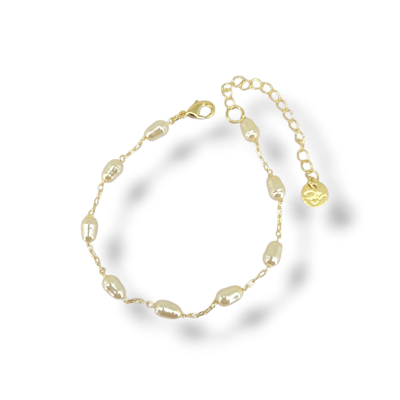 Pulseira Pérolas Irregulares No Banho De Ouro