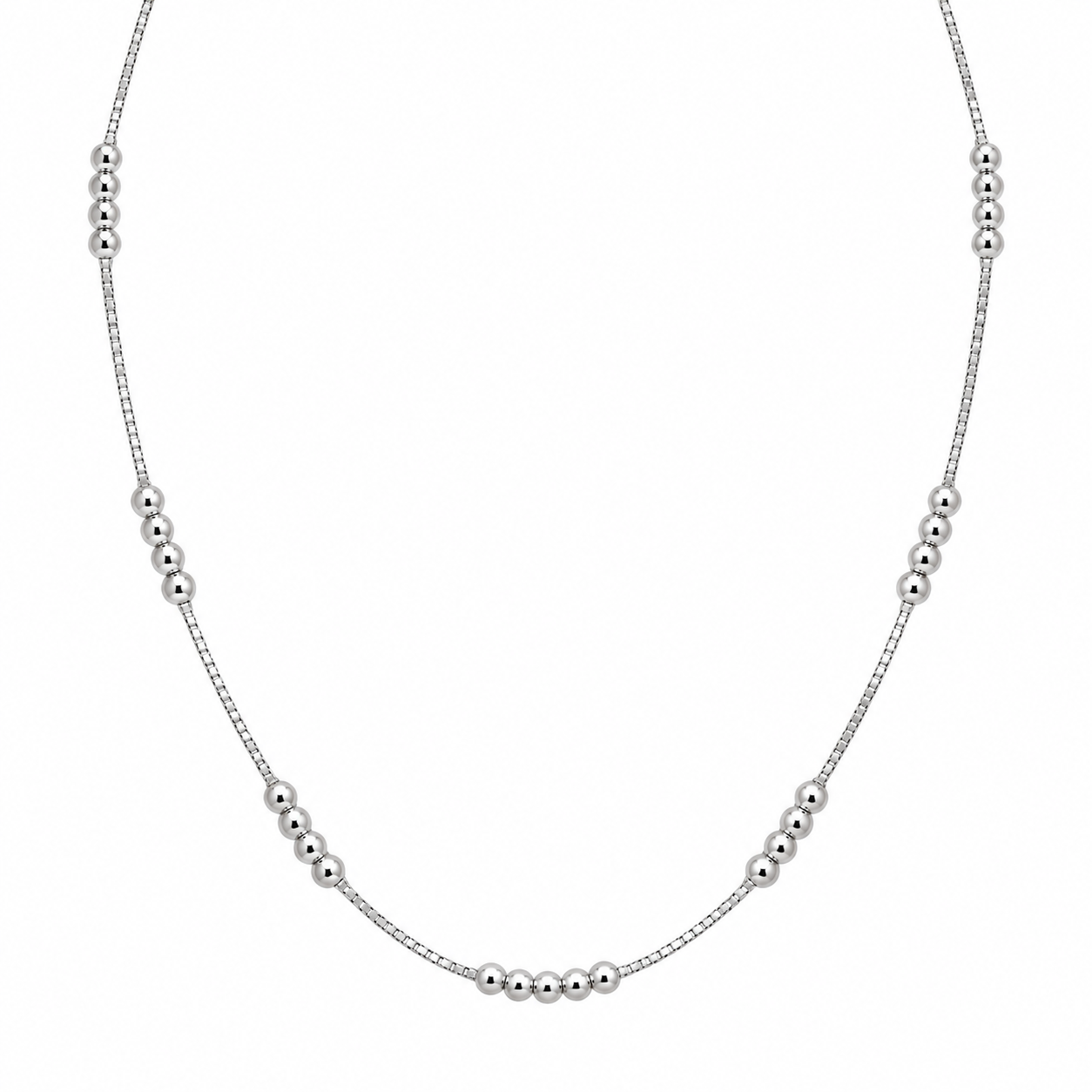 Choker Bolinhas Espaçadas Prata 925