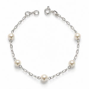 Pulseira pérola de agua doce em Prata 925