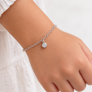 Pulseira infantil ponto de luz em Prata 925
