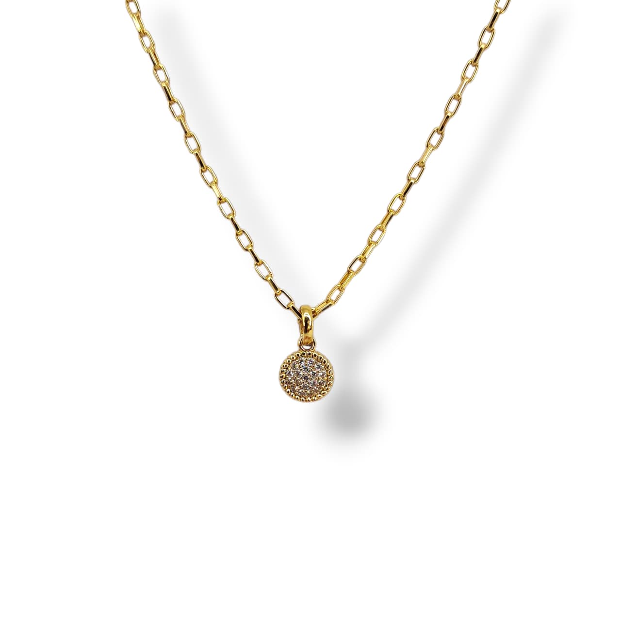 Colar elinhos Com Pingente Esfera Cravejada cristal